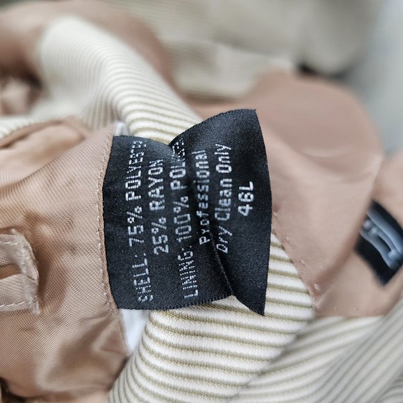 Lineage 46L 36x30 Beige Striped 3-Button Suit R315 - Picture 13 of 15